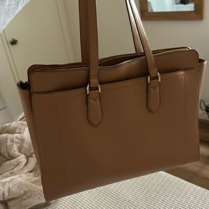 Brown Leather Work Tote